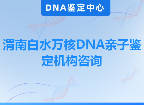 渭南白水万核DNA亲子鉴定机构咨询