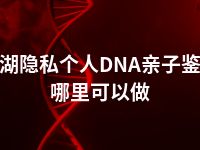 芜湖隐私个人DNA亲子鉴定哪里可以做
