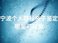 宁波个人隐私亲子鉴定哪里可以做