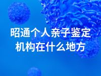 昭通个人亲子鉴定机构在什么地方
