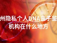 泰州隐私个人DNA亲子鉴定机构在什么地方