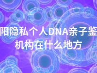 咸阳隐私个人DNA亲子鉴定机构在什么地方