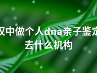 汉中做个人dna亲子鉴定去什么机构