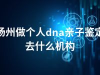 扬州做个人dna亲子鉴定去什么机构