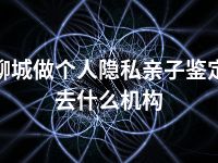聊城做个人隐私亲子鉴定去什么机构
