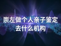 崇左做个人亲子鉴定去什么机构