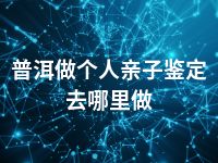 普洱做个人亲子鉴定去哪里做