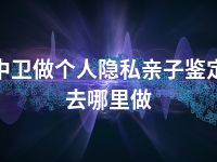 中卫做个人隐私亲子鉴定去哪里做