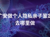 广安做个人隐私亲子鉴定去哪里做