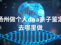 扬州做个人dna亲子鉴定去哪里做