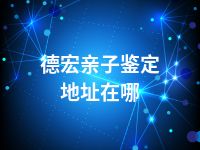 德宏亲子鉴定地址在哪