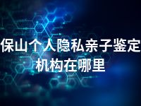 保山个人隐私亲子鉴定机构在哪里