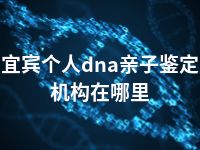 宜宾个人dna亲子鉴定机构在哪里
