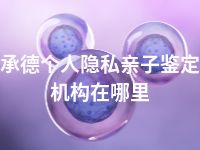 承德个人隐私亲子鉴定机构在哪里