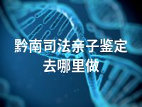 黔南司法亲子鉴定去哪里做