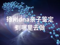 扬州dna亲子鉴定到哪里去做
