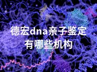 德宏dna亲子鉴定有哪些机构