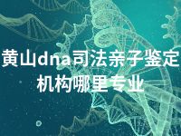 黄山dna司法亲子鉴定机构哪里专业