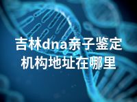 吉林dna亲子鉴定机构地址在哪里