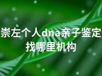 崇左个人dna亲子鉴定找哪里机构