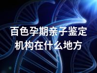 百色孕期亲子鉴定机构在什么地方