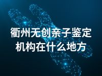衢州无创亲子鉴定机构在什么地方