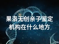 果洛无创亲子鉴定机构在什么地方