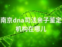 南京dna司法亲子鉴定机构在哪儿