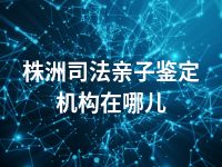 株洲司法亲子鉴定机构在哪儿