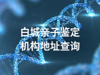 白城亲子鉴定机构地址查询