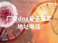 广安dna亲子鉴定地址电话