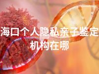 海口个人隐私亲子鉴定机构在哪