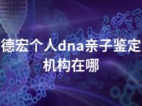 德宏个人dna亲子鉴定机构在哪