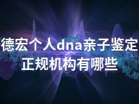 德宏个人dna亲子鉴定正规机构有哪些