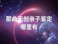那曲无创亲子鉴定哪里有
