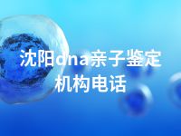 沈阳dna亲子鉴定机构电话