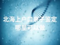 北海上户口亲子鉴定哪里可以做