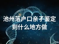 池州落户口亲子鉴定到什么地方做