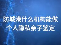 防城港什么机构能做个人隐私亲子鉴定