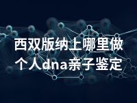西双版纳上哪里做个人dna亲子鉴定