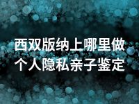 西双版纳上哪里做个人隐私亲子鉴定