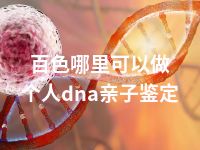 百色哪里可以做个人dna亲子鉴定