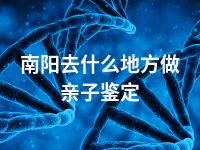 南阳去什么地方做亲子鉴定