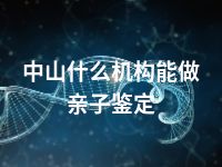 中山什么机构能做亲子鉴定