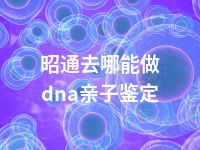 昭通去哪能做dna亲子鉴定