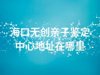 海口无创亲子鉴定中心地址在哪里