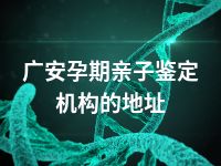 广安孕期亲子鉴定机构的地址