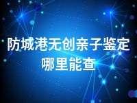 防城港无创亲子鉴定哪里能查