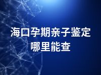 海口孕期亲子鉴定哪里能查