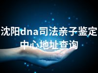 沈阳dna司法亲子鉴定中心地址查询